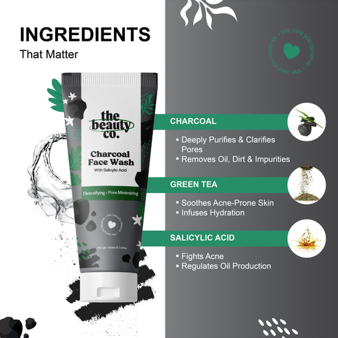 the beauty co Charcoal Face Wash With Salicylic Acid For Pore Minimizing